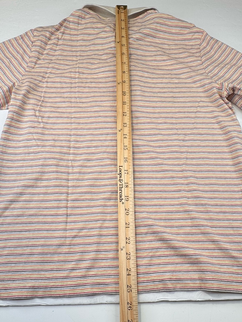 Patagonia Polo Men Small Beige Multicolored Striped Short Sleeve Hiking Outdoor - Picture 7 of 10